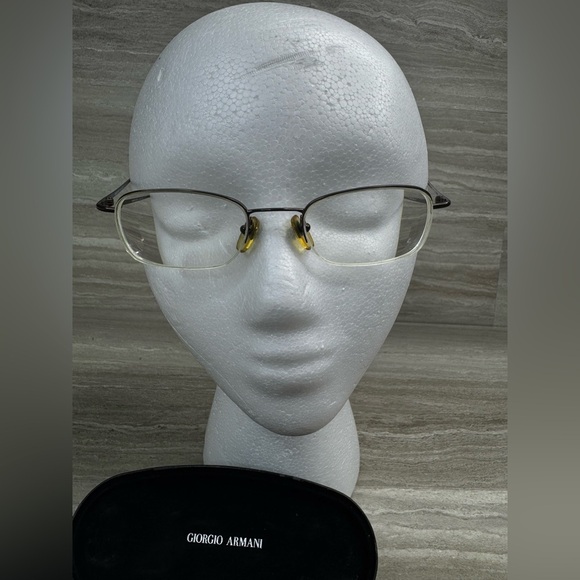 Vintage Giorgio Armani Semi Rimless Wire Frame Eyeglasses & Case - Picture 2 of 10